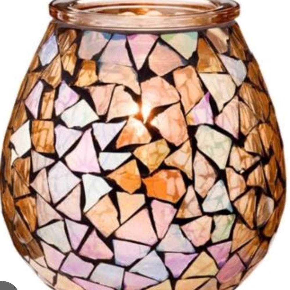 Mosaic Glass Candle Holder - Multicolor